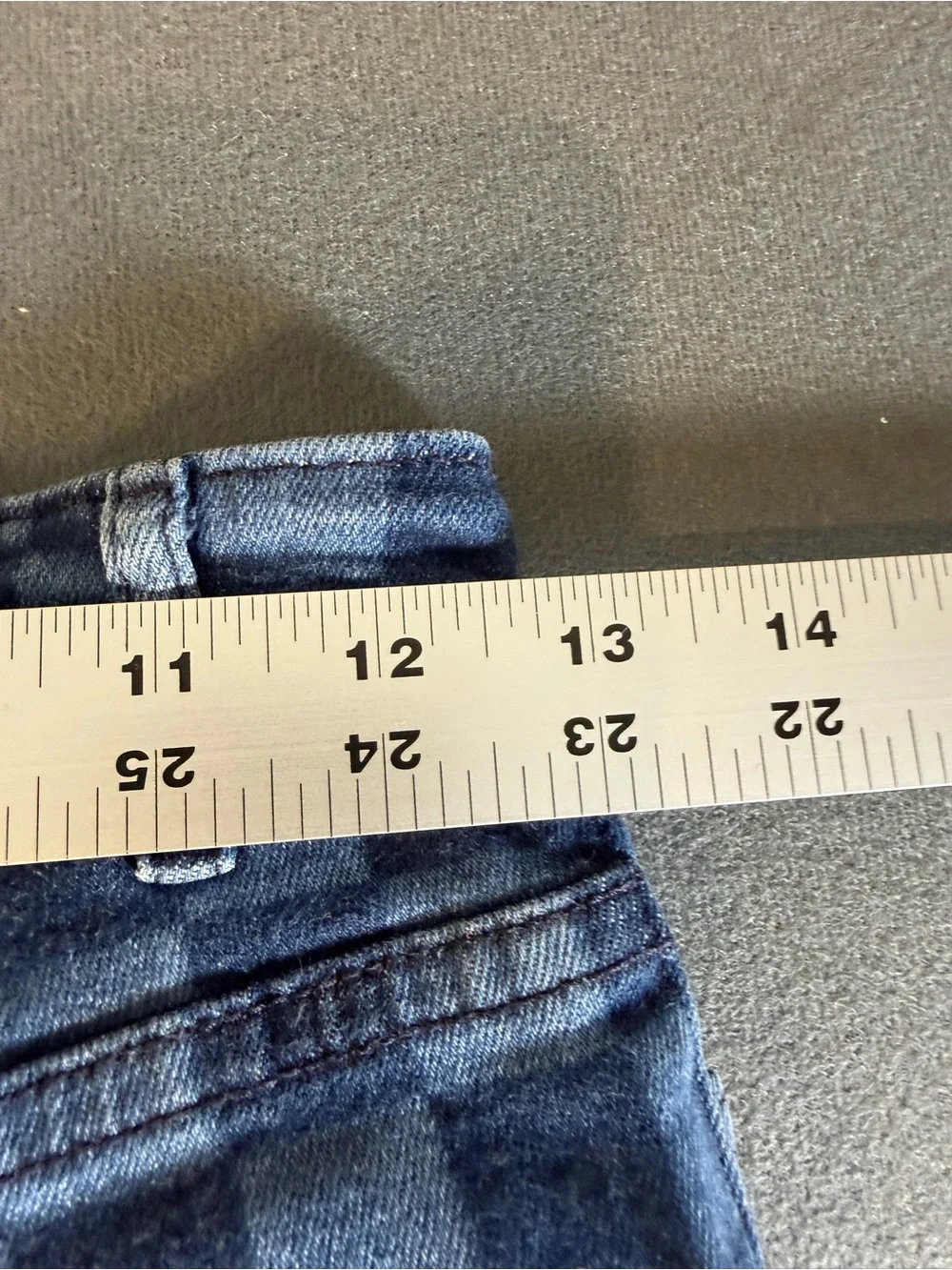 Women's Blue Checkerboard Straight-Leg Jeans